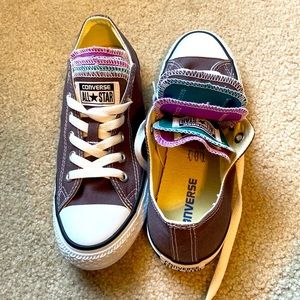 Brand new Multi color tongue converse